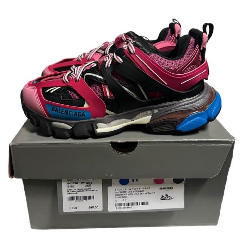 Balenciaga Pink and Black Athletic Shoes